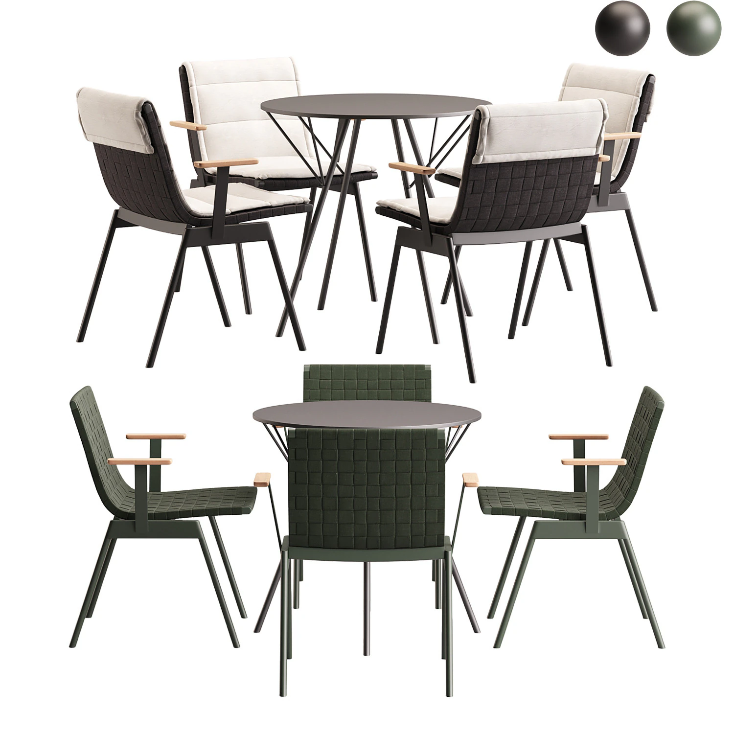 Dining Set 8 3D Model .c4d .max .obj .3ds .fbx .stl .blend