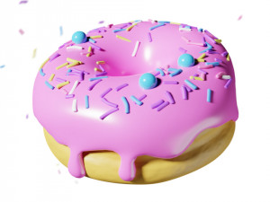 Realistic Pink Donut 3D 模型
