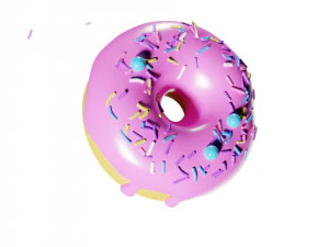 Realistic Pink Donut 3D Model