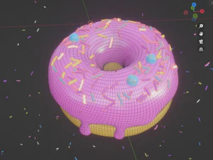 Realistic Pink Donut 3D Model