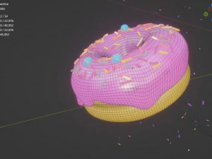 Realistic Pink Donut 3D Model