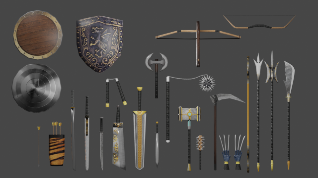 WeaponPack Modello 3D .c4d .max .obj .3ds .fbx .stl .blend 