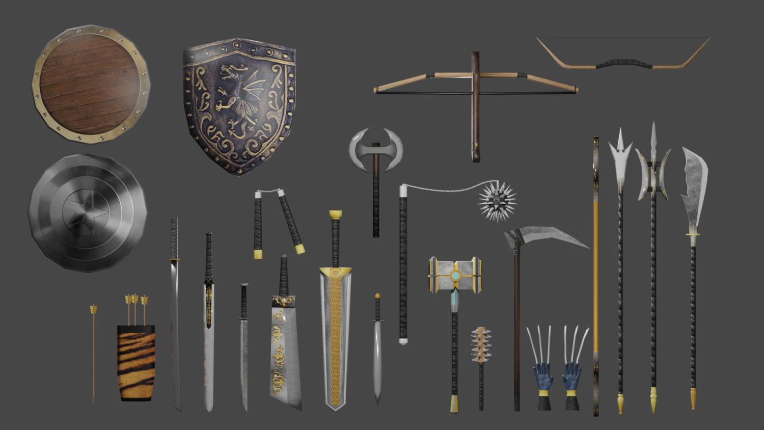 WeaponPack 3D Model .c4d .max .obj .3ds .fbx .stl .blend 