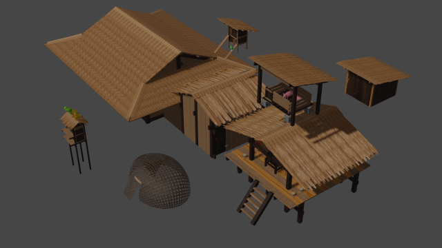 HousePack 3D Modell .c4d .max .obj .3ds .fbx .stl .blend 
