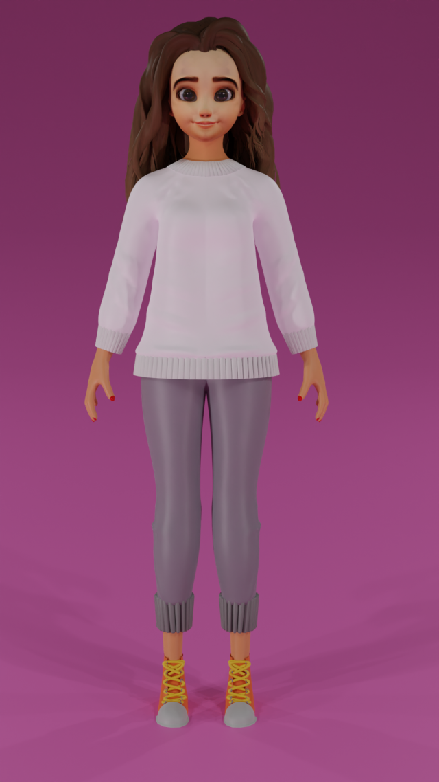 3dPixar girl Modello 3D .c4d .max .obj .3ds .fbx .stl .blend 