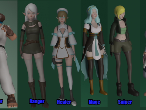 Fantasy Hero Pack1 3D-Modell