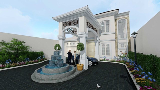 Modern Classic House 3D Visualization Lumion Classic House 3D Facade Design Concept 3D Landscape CG Texturen .c4d .max .obj .3ds .fbx .stl .blend 