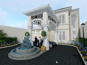 Modern Classic House 3D Visualization Lumion Classic House 3D Facade Design Concept 3D Landscape CG Textures