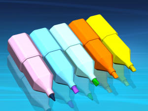 Bottle Highlighter Marker Pens components 3D 模型