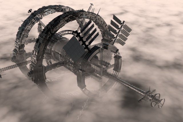 Space Ship 3D Модель .c4d .max .obj .3ds .fbx .stl .blend 