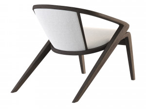 Solid wood lounge chair 3Dモデル