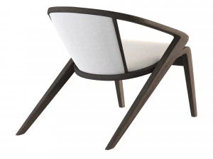 Solid wood lounge chair 3D Model