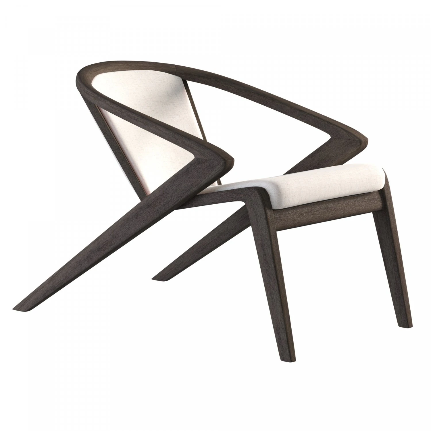 Solid wood lounge chair 3D Model .c4d .max .obj .3ds .fbx .stl .blend 