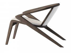 Solid wood lounge chair 3Dモデル