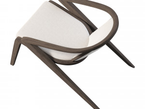 Solid wood lounge chair 3Dモデル