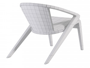 Solid wood lounge chair 3Dモデル
