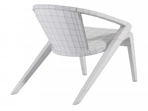 Solid wood lounge chair 3D Model