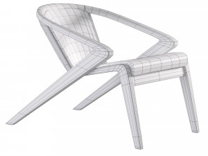 Solid wood lounge chair 3Dモデル