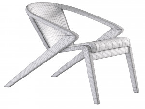 Solid wood lounge chair 3Dモデル