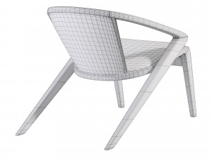 Solid wood lounge chair 3Dモデル