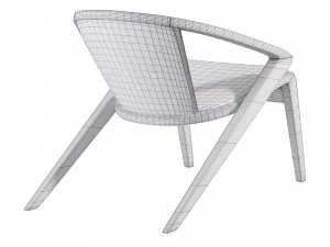 Solid wood lounge chair 3D Model