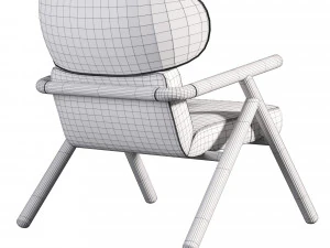 Sole Scandinavian Styled Armchair 3D Model