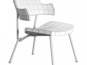 STRAIN Plywood Chair with integrated cushion 3D Model