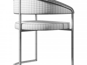 Zena Boucle Dining Chair Modello 3D