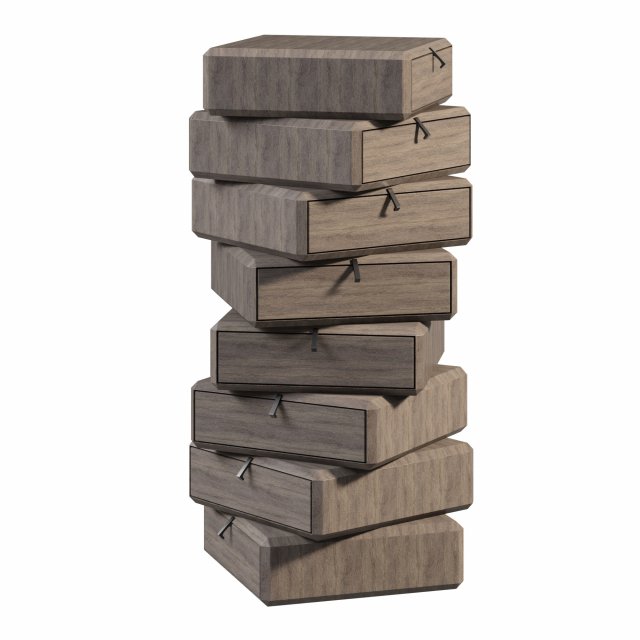Teorema Sectional wooden chest of drawers Modello 3D .c4d .max .obj .3ds .fbx .stl .blend 