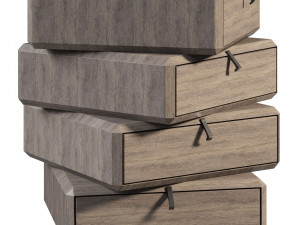 Teorema Sectional wooden chest of drawers Modello 3D