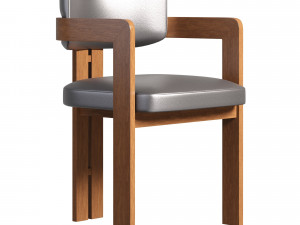 Curved Walnut Chair 3D 模型