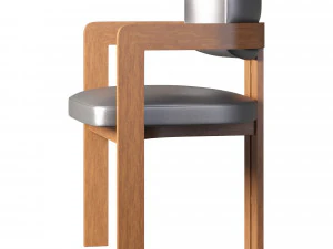 Curved Walnut Chair 3D Model