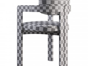 Curved Walnut Chair 3D Model