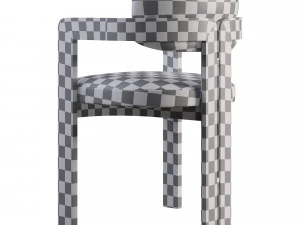 Curved Walnut Chair 3D Model
