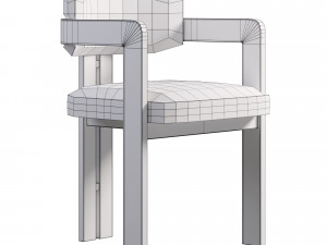 Curved Walnut Chair 3D Model
