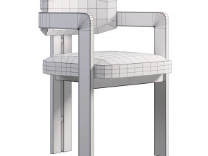Curved Walnut Chair 3D Model