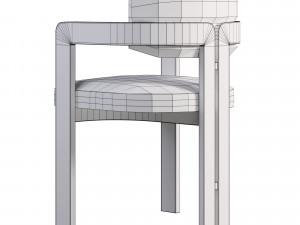 Curved Walnut Chair 3D Model