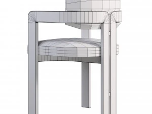 Curved Walnut Chair 3D Model
