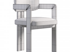 Curved Walnut Chair 3D Model