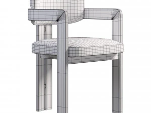 Curved Walnut Chair 3D Model