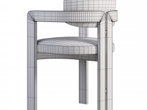 Curved Walnut Chair 3D Model