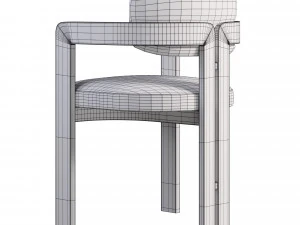 Curved Walnut Chair 3D Model