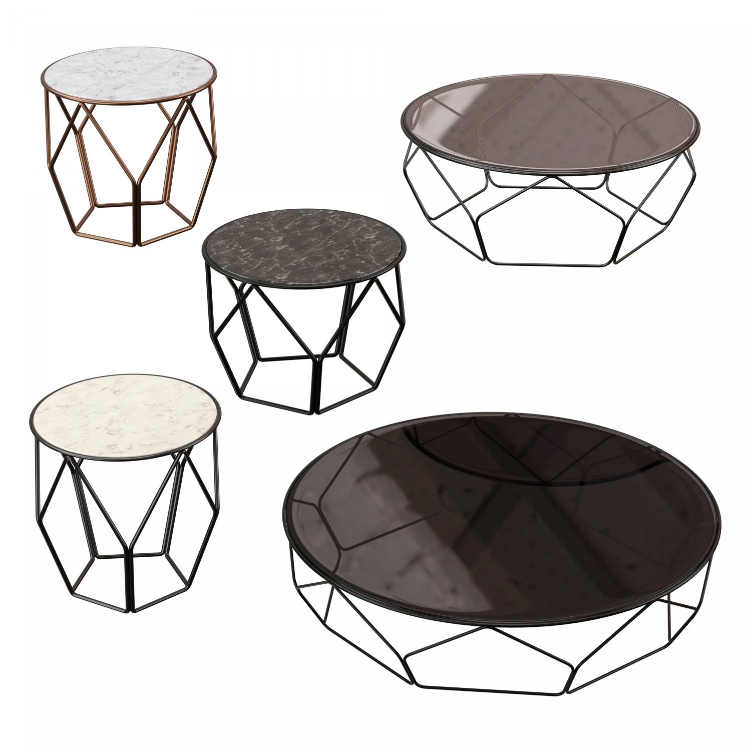 Arbor Tables by Bonaldo 3D Model .c4d .max .obj .3ds .fbx .stl .blend