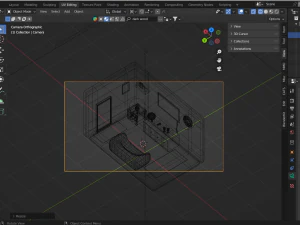 Isometric Living Room 3D Model