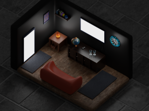 Isometric Living Room Modèle 3D
