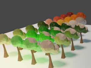 Low Poly Tree Asset 3D Model