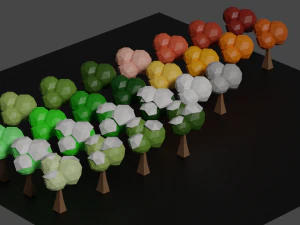 Zas&oacute;b drzewa Low Poly Model 3D
