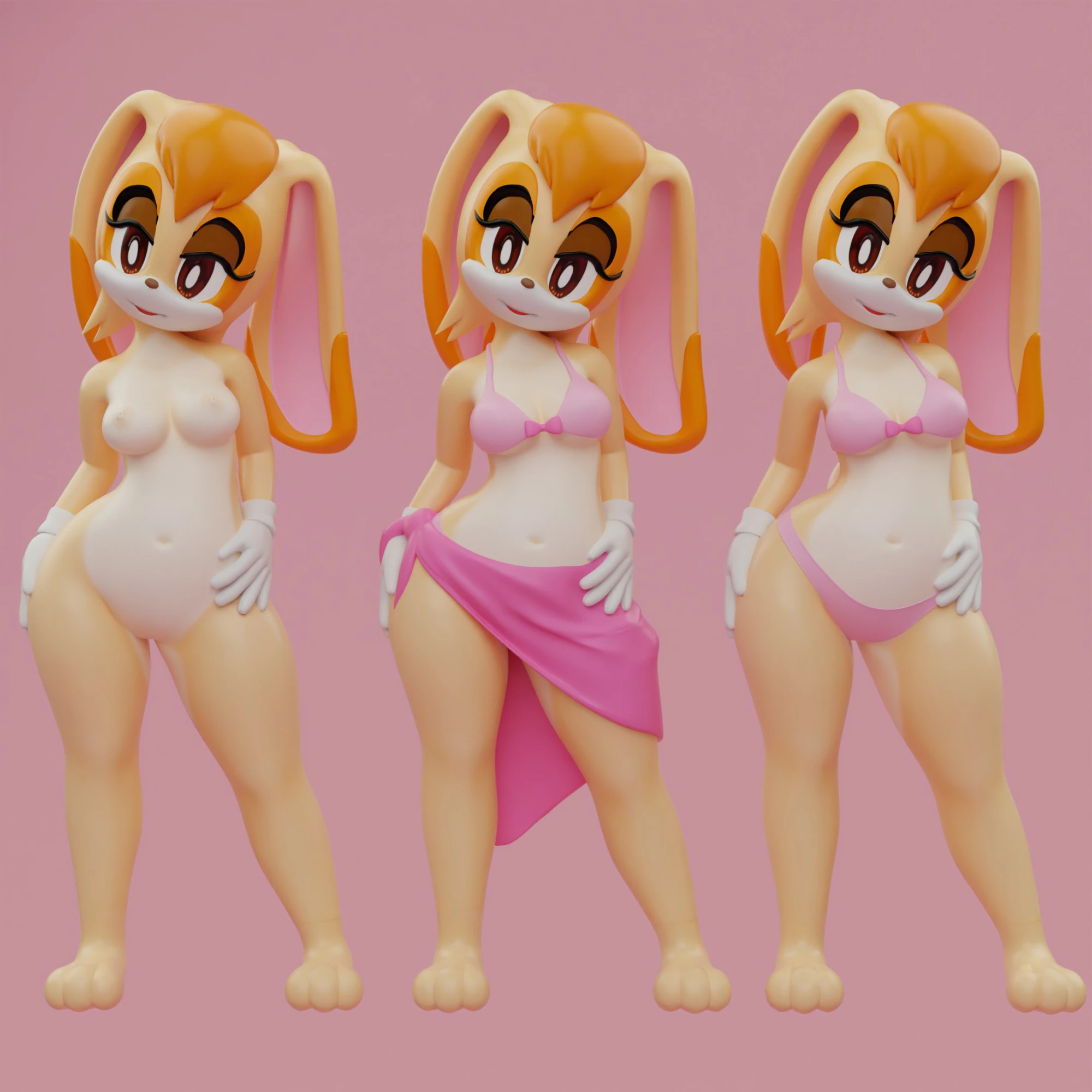 Vanilla the rabbit bikini 2 3D Print Model .c4d .max .obj .3ds .fbx .stl .blend 