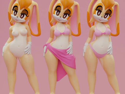 Vanilla il bikini del coniglio 2 Modello di stampa 3D