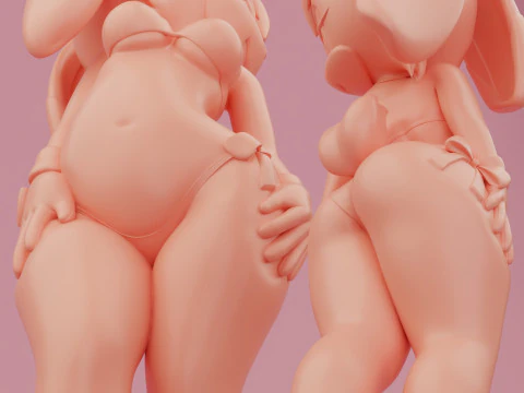 Vanilla the rabbit bikini 3 3D Print Model